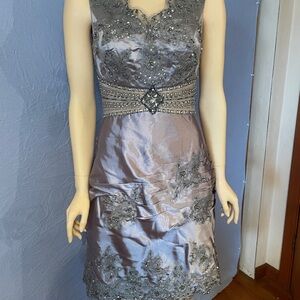 Juliet Fashion Milex Elegant Gray Embellished Dress